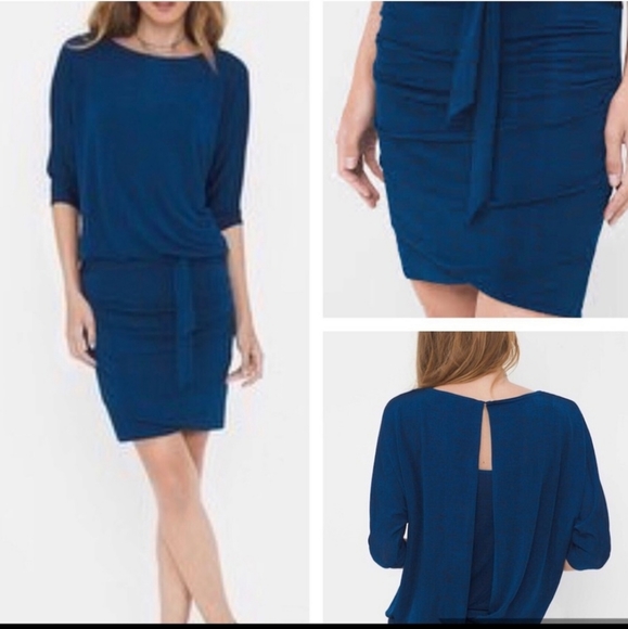 WHBM Metallic Ruby 3/4 Dolan Sleeve Dress - Picture 16 of 16